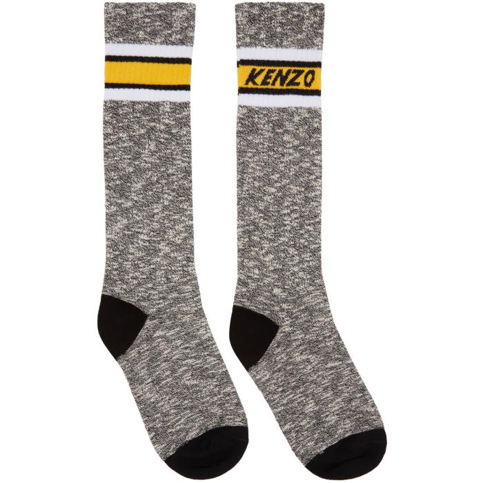 Photo: Kenzo Black and White Logo Stripe Socks 