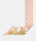 Gucci Floral silk twill scarf