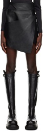 HELIOT EMIL Black Especial Leather Miniskirt