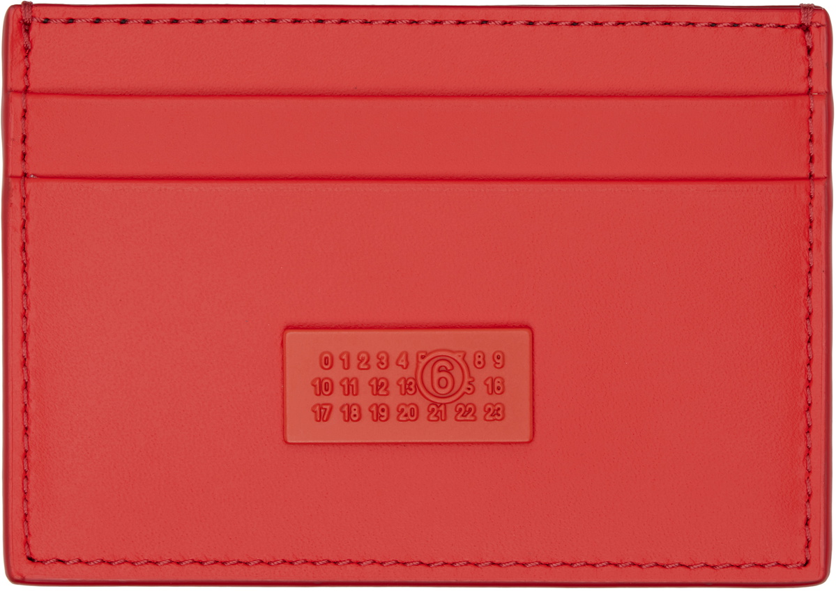 MM6 Maison Margiela Orange Numeric Leather Card Holder