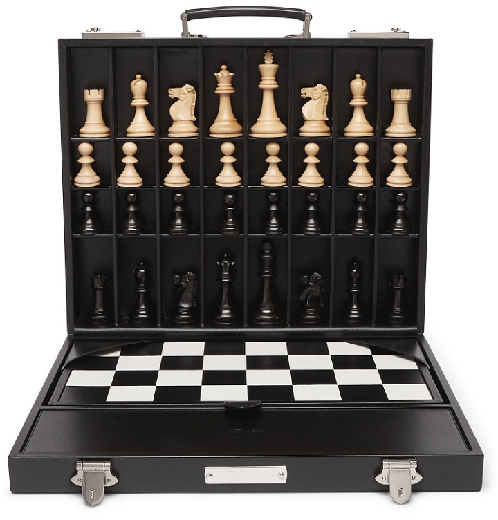 Photo: Asprey - Hanover Leather Chess Case - Black