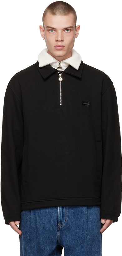 Photo: Solid Homme Black Half-Zip Sweatshirt