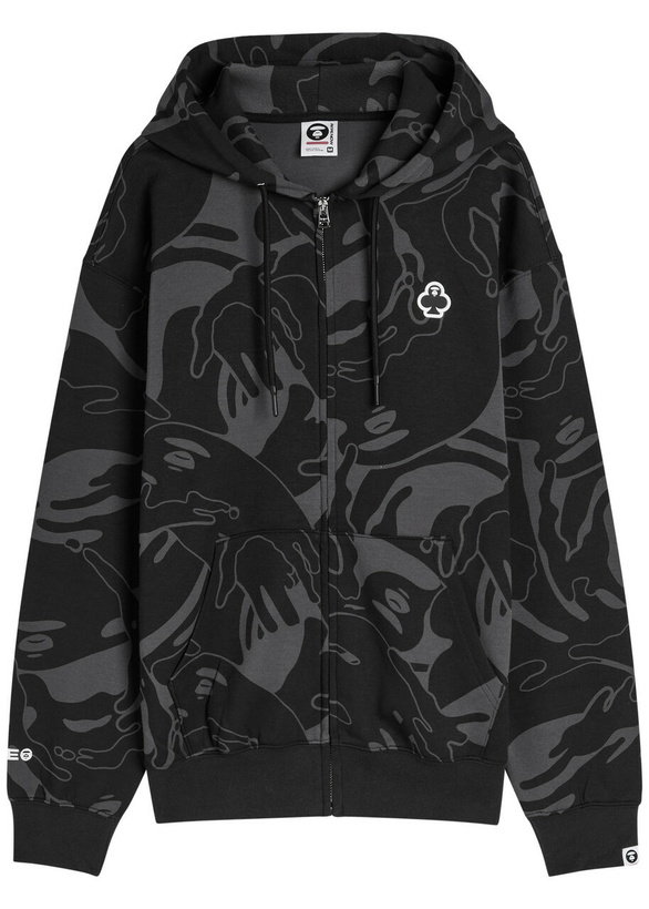 Photo: Aape Camo Hooded Cotton-blend Sweatshirt Black
