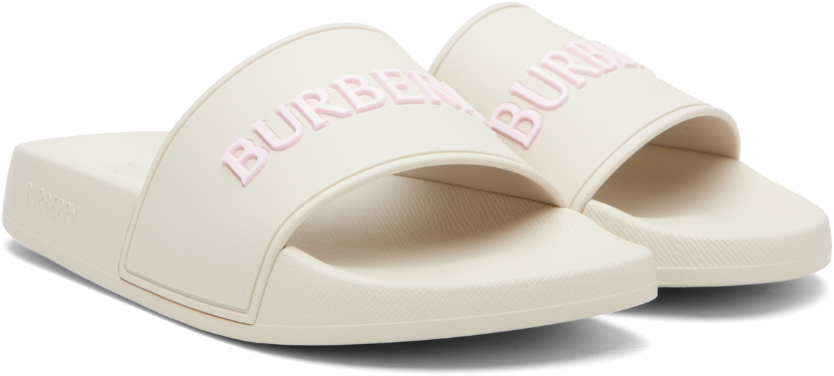 Burberry Beige Logo Slides