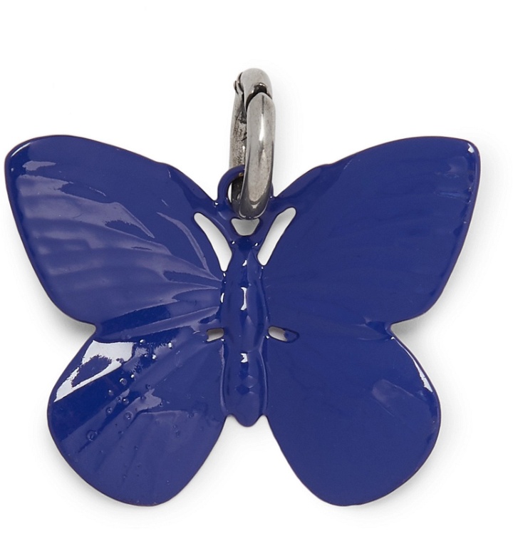 Photo: Raf Simons - Butterfly Silver-Tone and Enamel Charm - Blue