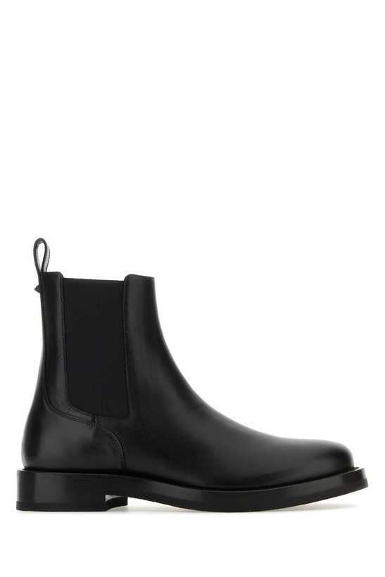 Photo: Valentino Garavani Black Leather Rockstud Ankle Boots