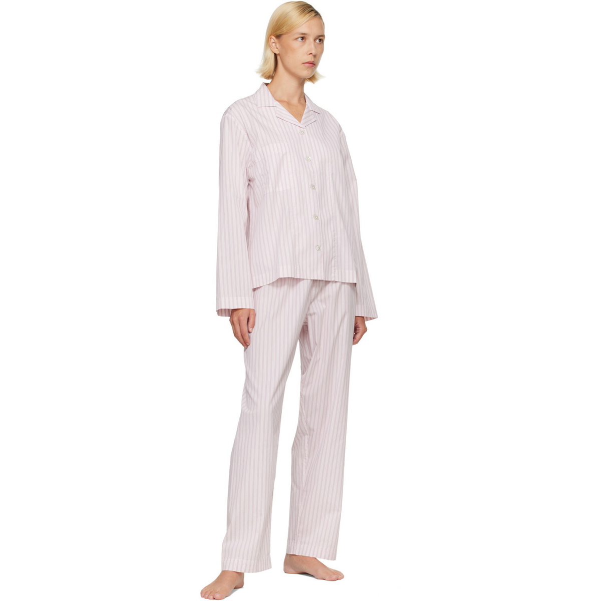 Tekla Pink Fine Twill Pyjama Pants