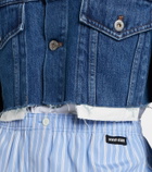 Miu Miu Cropped logo denim jacket