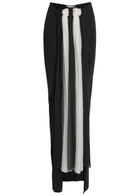 Nensi Dojaka Colour-blocked Stretch-jersey Maxi Skirt Black And White