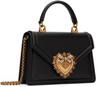 Dolce&Gabbana Black Small Smooth Calfskin Devotion Bag