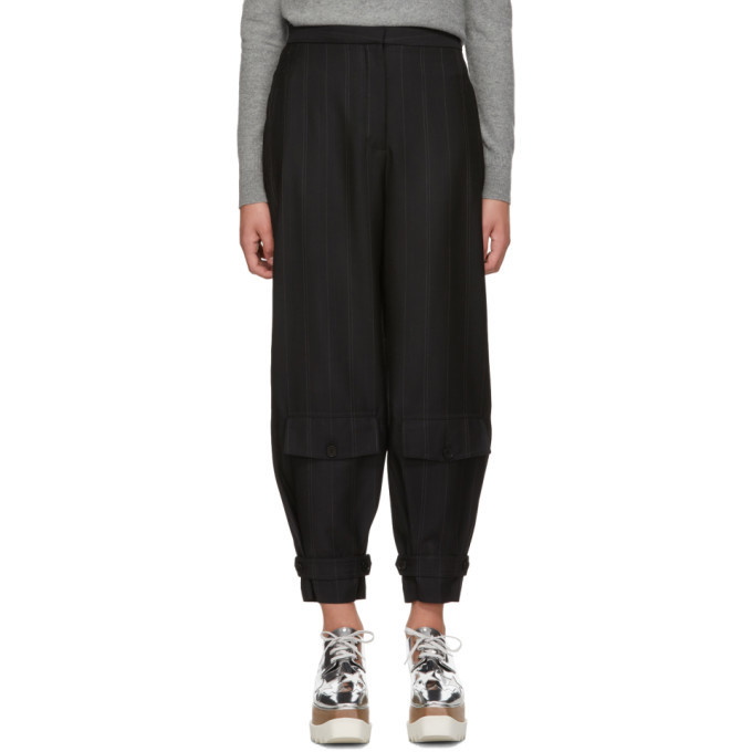 Photo: Stella McCartney Black Herringbone Pinstripe Trousers