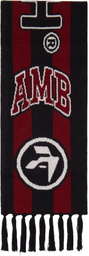 AMBUSH Burgundy & Black Stadium Scarf