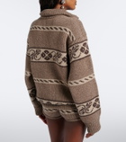 Magda Butrym Jacquard wool half-zip sweater