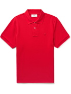 AMI PARIS - Logo-Appliquéd Cotton-Piqué Polo Shirt - Red