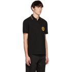 Versace Black and Gold Round Medusa Polo