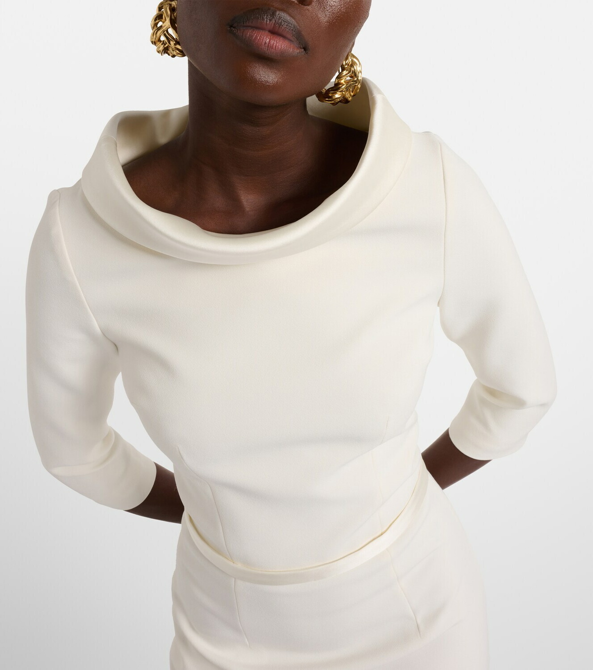Safiyaa Bridal Meryl crêpe midi dress