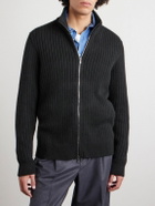 Massimo Alba - Mirko Ribbed Cashmere and Alpaca-Blend Zip-Up Sweater - Black