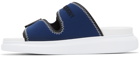 Alexander McQueen Blue & White Hybrid Slide Sandals