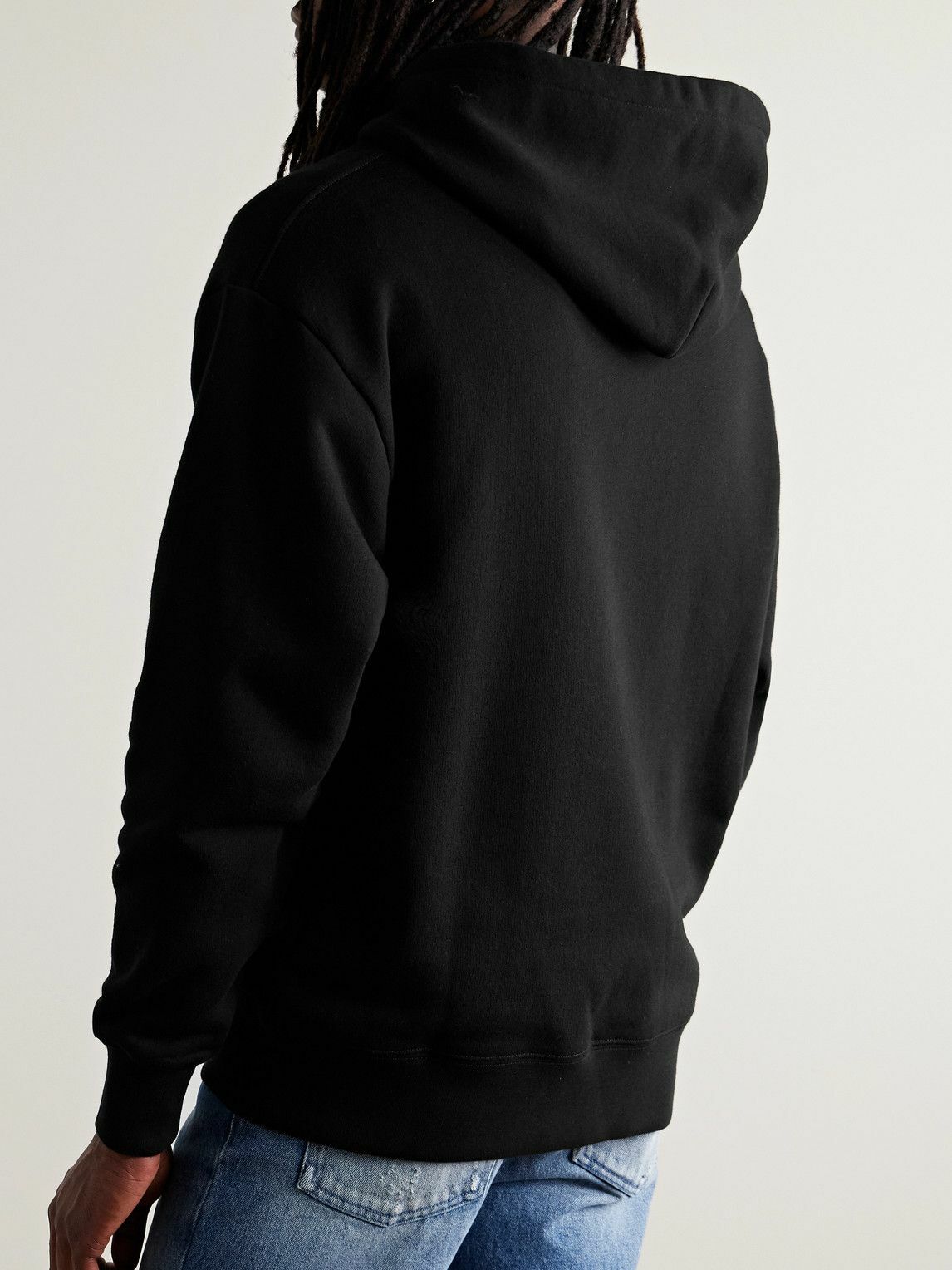 Valentino Garavani - Logo-Print Cotton-Jersey Hoodie - Black