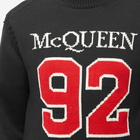 Alexander McQueen Men's 92 Crew Intarsia Knit in Black/Red/Ivory