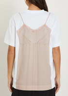 Simone Rocha Bow Sash Slip Dress Trompe L'oeil Printed Cotton T-shirt White