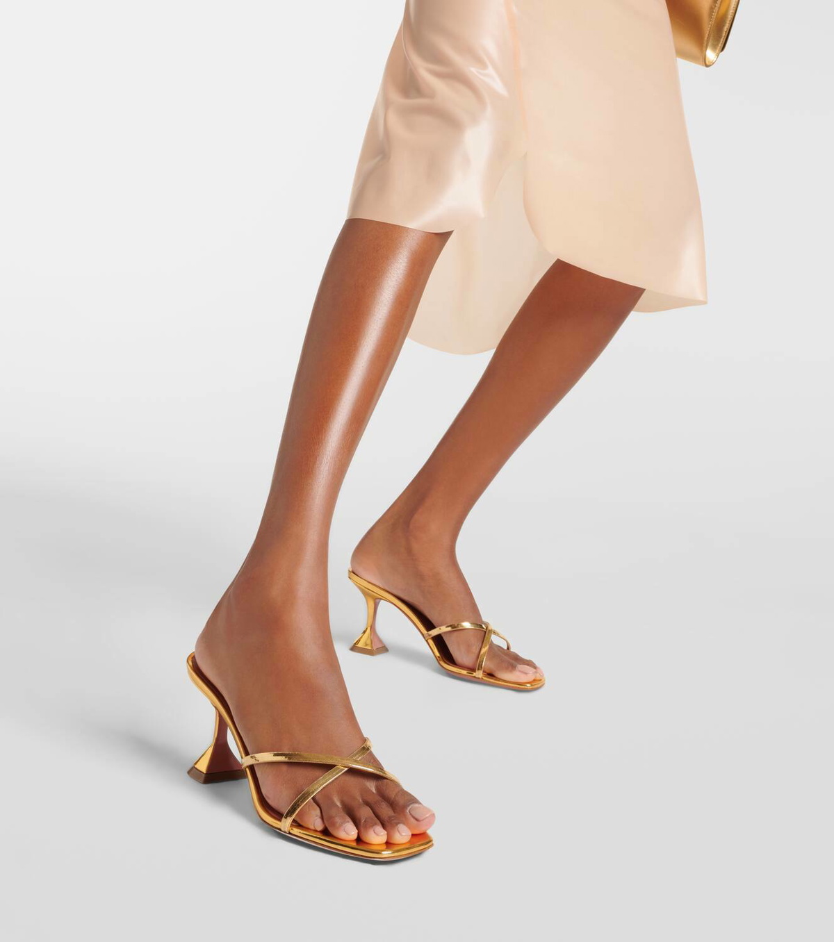 パンプス Amina Muaddi Medium Heel Amina Muaddi Ami Glass 95mm sculpted-heel Pumps | Black