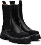 GANNI Black Cleated Chelsea Boots