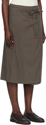 LEMAIRE Brown Convertible Midi Skirt