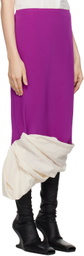 COLLEEN ALLEN SSENSE Exclusive Purple & Beige Silk Habotai & Calico Midi Skirt