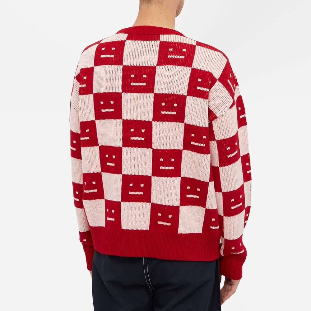 Acne Studios Men's Katlas Checkerboard Face Knit in Deep Red