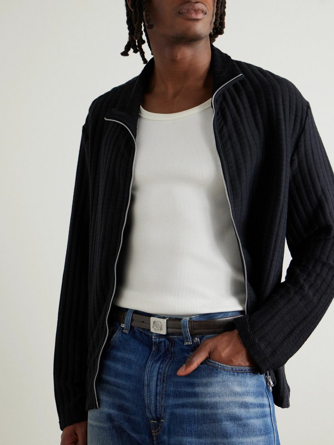 Our Legacy - Emporio Armani Traccia Leather Belt - Brown Our Legacy