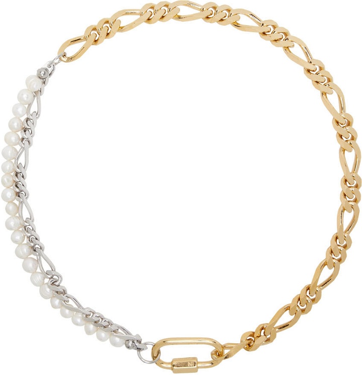 Photo: IN GOLD WE TRUST PARIS Gold & Silver Pearl Figaro Necklace