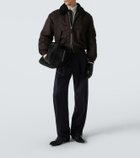Tom Ford Leather-trimmed suede duffel bag