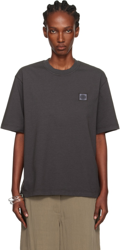 Photo: Stone Island Gray 2100025 Combed Organic Cotton Jersey T-shirt