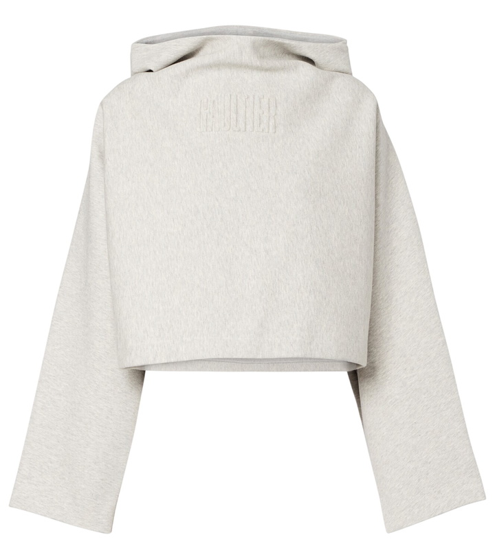 Photo: Jean Paul Gaultier Cropped embossed logo cotton hoodie