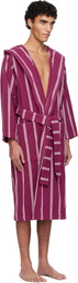 Tekla Pink Terry Hooded Bathrobe
