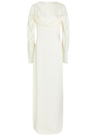 Stella Mccartney Draped Cape-effect Satin-crepe Gown Cream