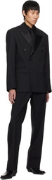 Ernest W. Baker Black Double-Breasted Blazer