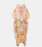 Camilla Printed embellished silk kaftan