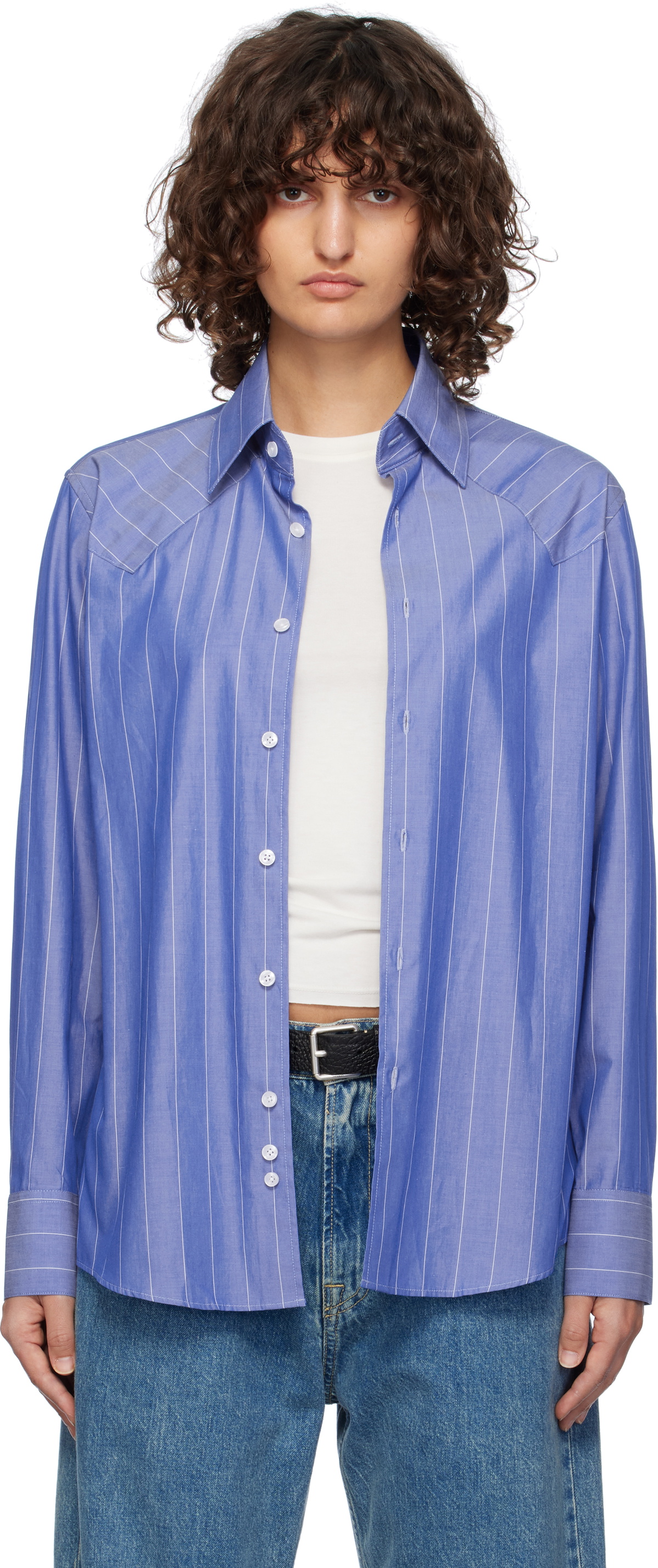 Carter Young Blue Western Business Shirt