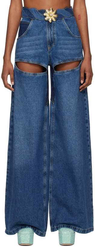 Photo: AREA Blue Slit Jeans