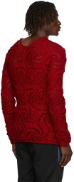 Situationist Red Knit Long Sleeve Sweater