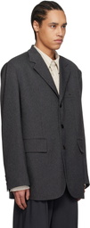 WOOYOUNGMI Gray Denim Like Single Blazer