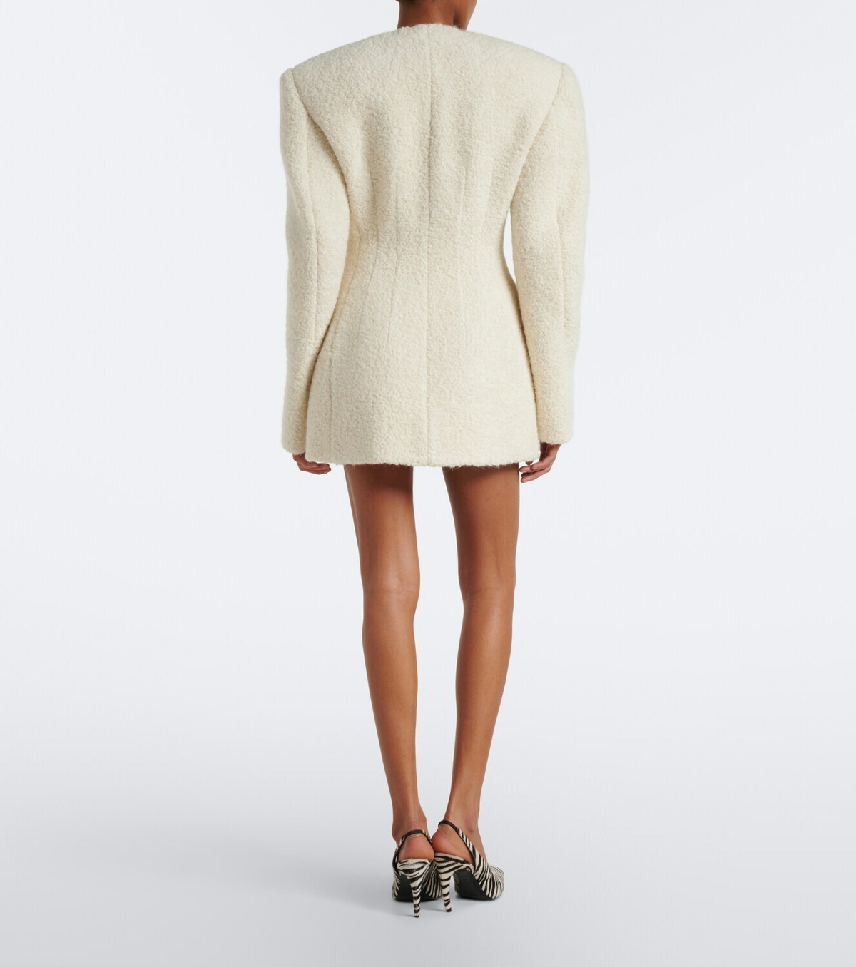 Wardrobe.NYC Alpaca and wool-blend bouclé blazer dress