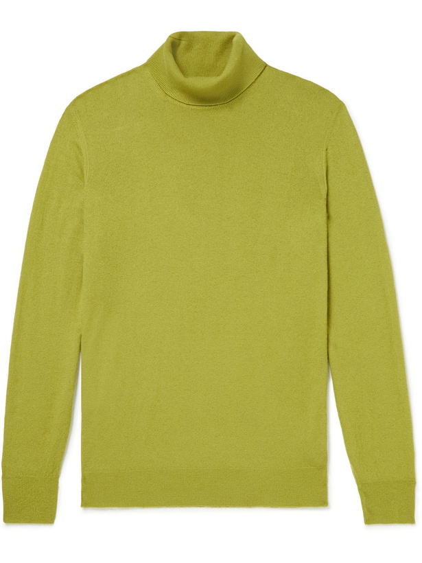 Photo: LORO PIANA - Dolcevita Slim-Fit Baby Cashmere Rollneck Sweater - Green