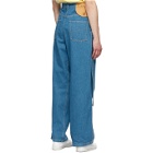 Lanvin Blue Large Belted Jeans