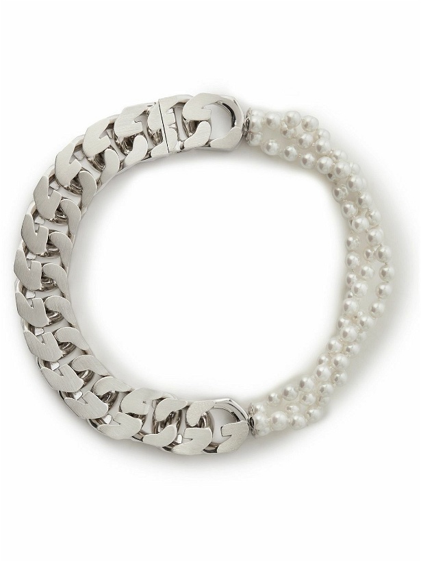 Photo: Givenchy - Silver-Tone Faux Pearl Necklace