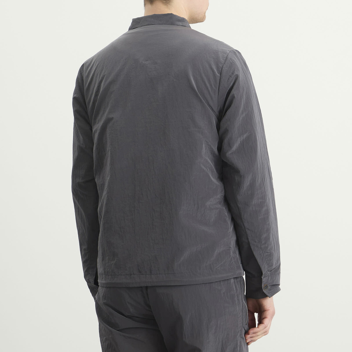 Ranra Men's Epitome Shiny Nylon Overshirt in Peat