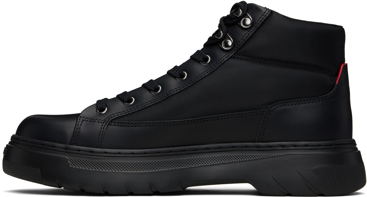 Hugo Black Lace-Up Boots