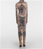 Jean Paul Gaultier Tattoo Collection sheer midi dress